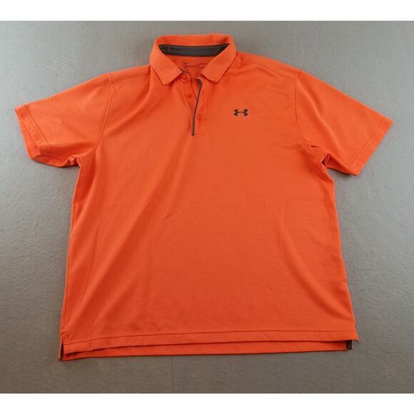 Under Armour Men's Tech Polo Shirt Sz XL Orange - Picture 1 of 11